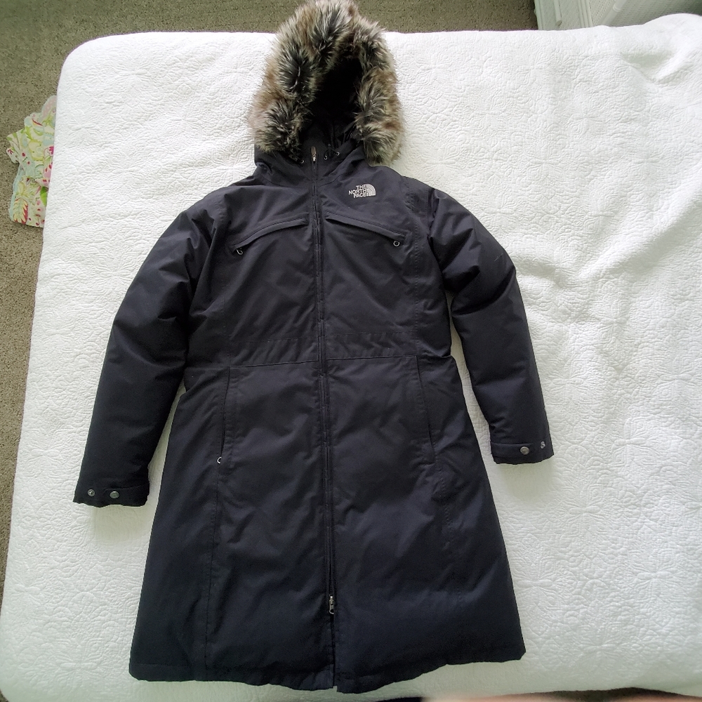 The North Face Hyvent Black Parka Fur Trim Hood